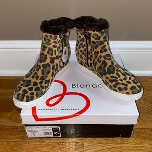 Blondo Glade Leopard Wedge Sneaker Boot 9.5 new
